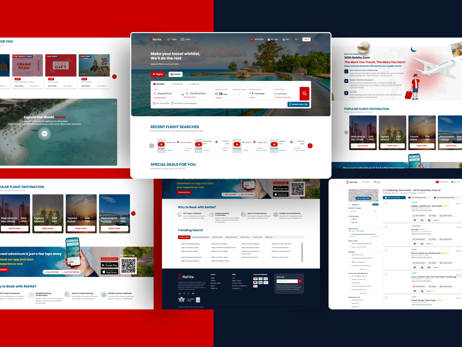 Rehlte — Travel & Flight Booking Website UI project preview